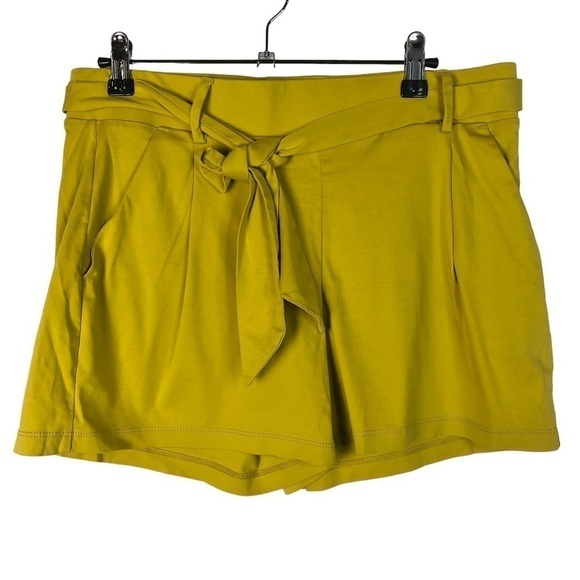 Ann Taylor LOFT Yellow Pull On Tie Waist High Rise Shorts S - Picture 2 of 5